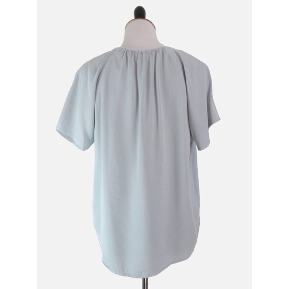 Anthropologie Maven West Size S Tencel Blend Tee Fringe Light Blue - Picture 4 of 9